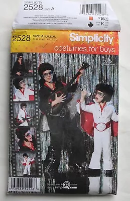 Simplicity #2528 Elvis Costume For Boys Halloween Musician Singer Jumpsuit S-XL • $19.99