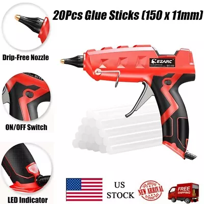 EZARC Hot Melt Glue Gun Kit Heavy Duty 100W W/ 20Pcs Glue Sticks Home DIY & Arts • $25.98