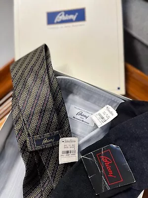 Men's BRIONI Dress Shirt Necktie & Socks Combo NEW WITH TAGS • $199.99