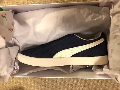 £160 • Buy Puma Clyde X END UK8 Navy And Frosted Ivory