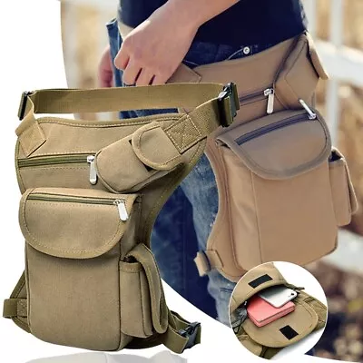 Mens Waist Drop Leg Thigh Bag Tactical Outdoor Hip Belt Fanny Utility Pack Pouch • $21.45
