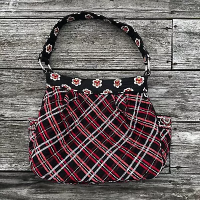 Vera Bradley Retired Pirouette Reversible Hobo Purse Shoulder Bag Plaid Tote • $19.99