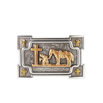 Nocona® Men's Smooth Edge Praying Cowboy Rectangle Buckle 37032 • $29