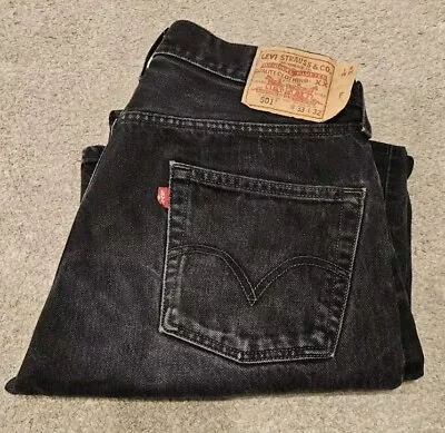 Levi's 501 Selvedge Black Denim Jeans Mens W33  L32  Made In Mexico Free UK P&P  • £59.95