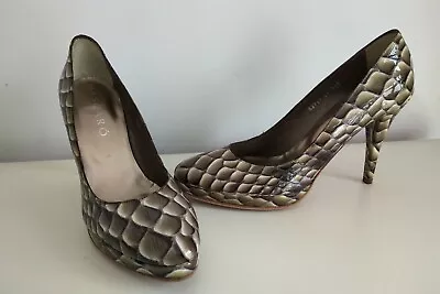 MASCARO Women's High Heeled Shoes Patent Leather Snake Print RRP £295 NEW UK 5.5 • £55