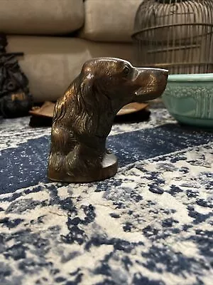 Bronze Tone Sculpture Bust Cocker Spaniel Dog Pet Animal Single Bookend  • $35