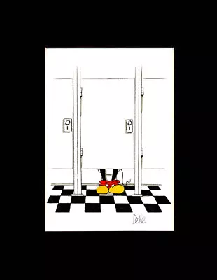 Humorous Bathroom Print Of Disney’s Mickey On The Potty • $15