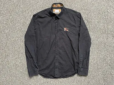 £38.57 • Buy Burberry Long Sleeve Black Shirt Crest Logo Size Small Mens Nova Check