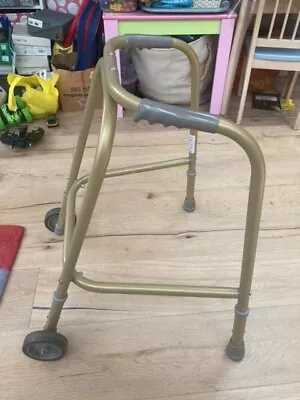 Trulife Wheel Children Zimmer Frame Walking Aid Gold Coated  Used • £15