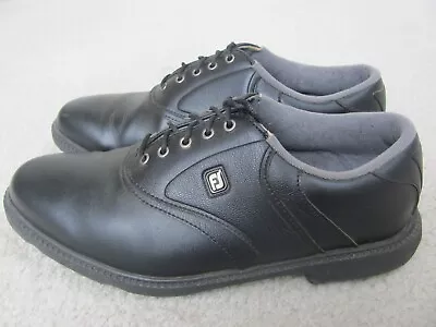 Footjoy Men's Black Leather Soft Spike Golf Shoes Size 9 • $23.99