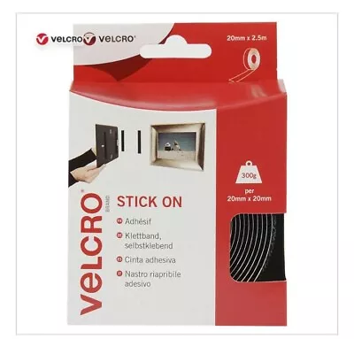 VELCRO Stick On Hook & Loop Tape  Roll 20MM X 2.5M Cut To Size Photo Poster • £9.99