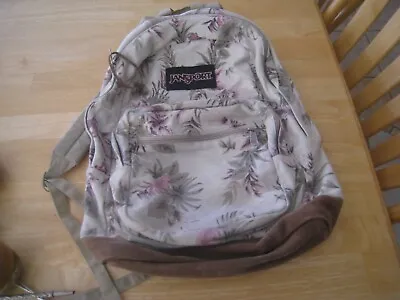 Jansport Backpack Original Vtg Leather Bottom School Laptop Floral   Never Used • $21.50
