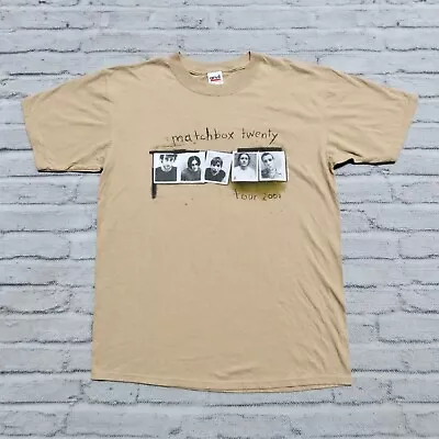 Vintage 2001 Matchbox Twenty Tour Shirt Size L Tan Made In USA Rock Band • $64.99