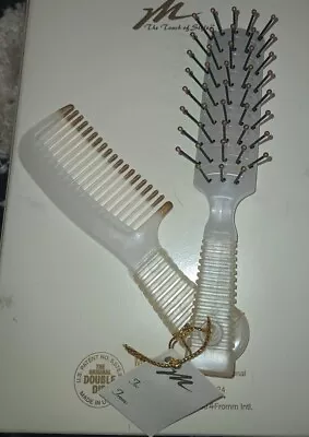 Vintage Combs 1980s Mebco Mini 6.5 Inch Gift Set Hair Pick Brush Set Clear New A • $19.99