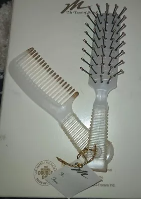 Vintage Combs 1980s Mebco Mini 6.5 Inch Gift Set Hair Pick Brush Set Clear New C • $19.99