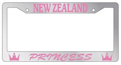 Chrome METAL License Plate Frame NEW ZEALAND PRINCESS Auto Accessory • $13.99