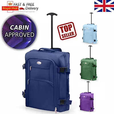 Ryanair 55 Cm Cabin Carry On Hand Luggage Suitcase Approved Trolley Case Bag • £23.99