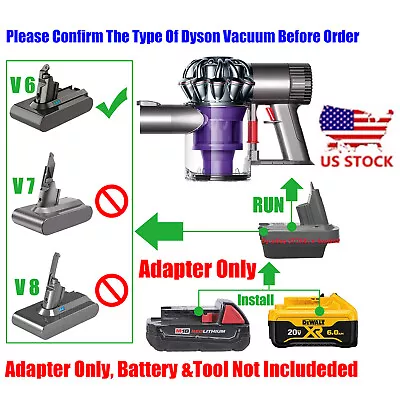 $20.88 • Buy 1x Adapter For DeWalt 20v MAX & Milwaukee M18 Li-Ion Battery To Dyson V6 Vacuum