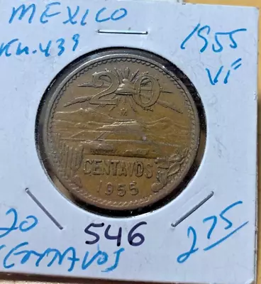 1955 Mexico 20 Centavos KM-439 Looks VF. Coin #546 • $1.99