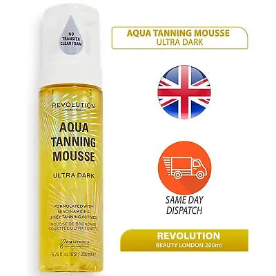 Revolution Beauty Aqua Tanning Mousse Fake Tan Invisible Formula Ultra Dark • £6.41