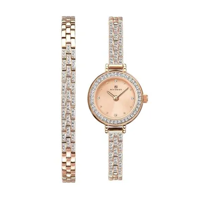 Ladies New Accurist Stunning Crystal Panther Link Watch & Bracelet Set Rp £180 • £59.95