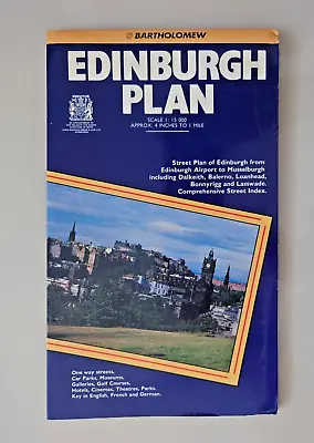 Bartholomew Edinburgh Plan Street Plan With Index Folding Paper Map • £4.50