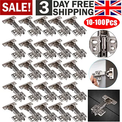 Lot Kitchen Units Door Hinges Soft Close Cupboard Wardrobe Hinges Folding &Screw • £3.29