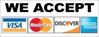 20x48 Inch WE ACCEPT (4 Credit Cards) AMEX VISA MASTERCARD Vinyl Banner Sign Wb • $19.99