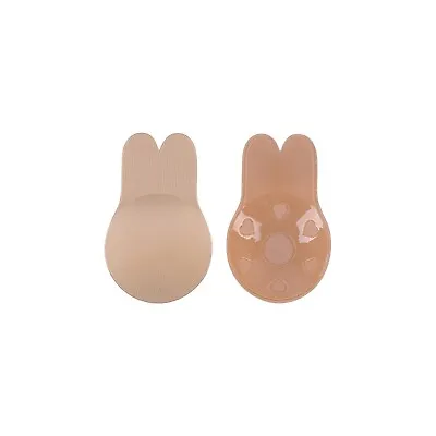 Silicone Nude Color Rabbit Nipple Adhesive Cover Strapless Nipple Pad Size C/D • £6.74
