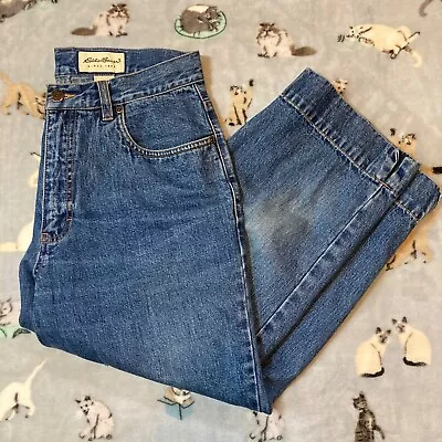 Eddie Bauer Capri Jeans Women's 10 Blue Denim Cropped 30”Waist 22”Inseam Casual • $7.87