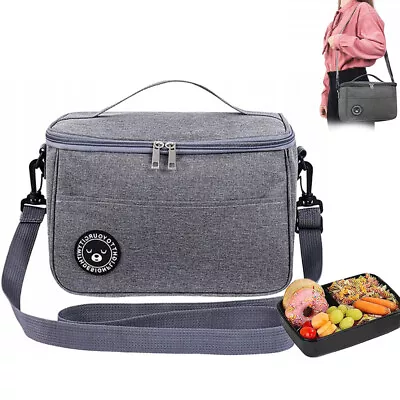 Large Insulated Lunch Bag Adult Kids Men Thermal Cool Hot Food Storage Tote Box • £7.89