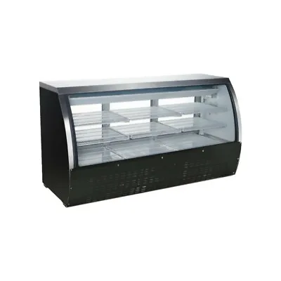 PEAKCOLD 64  Curved Glass Refrigerated Deli Case; Meat Showcase - Black • $3195