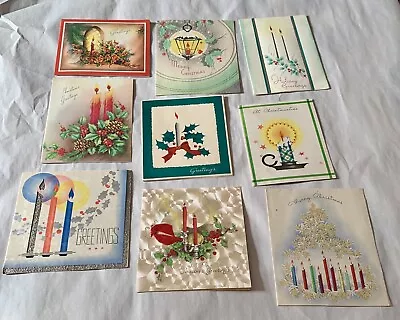 Lot Of 20 Vintage Christmas Greeting Cards - Christmas Candles  Holly • $15