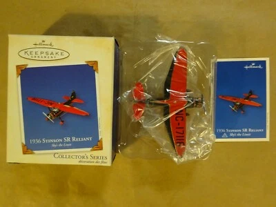 $10 • Buy 2003 Hallmark 1936 Stinson SR Reliant Sky's The Limit Christmas Ornament