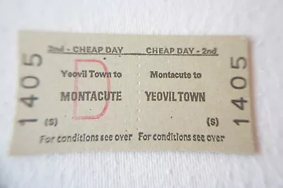 1963 Yeovil To Montacute  British Rail Railway Train Ticket  • £4.99