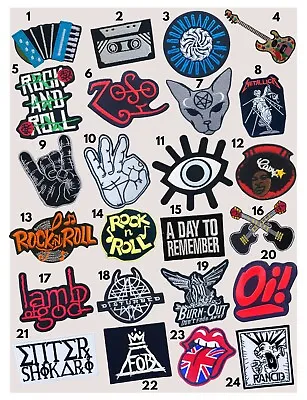 £3.99 • Buy Rock Music Bands Punk Hard Rock Metal Band Iron On Sew On Embroidery Patch