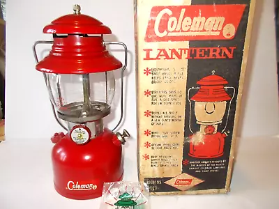 Vintage Coleman 200a 200 A Red Single Mantle Gas Lantern 1962 W/ Box • $71