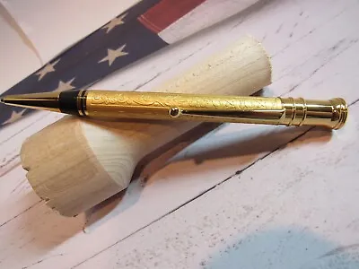 Terzetti Model Santos Metal Body Ballpoint Pen- Gold Filigree Pattern+gift Box • $9.99
