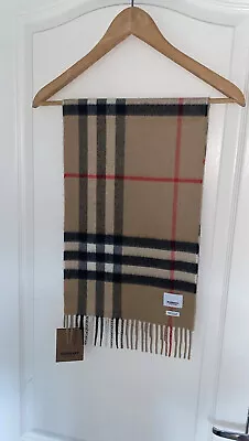 £225 • Buy Burberry Cashmere Scarf 100% Authentic Beige Classic  Brand New