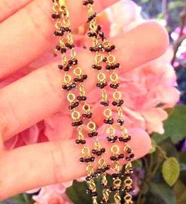 $1890 • Buy $4800 Black Diamond Bead And Circular Link Necklace 18k Yellow Gold - HM1186SA