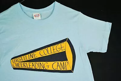 Vintage 80s Ursuline College Cheerleading Camp T Shirt Soft Thin 50/50 Hipster • $19.99