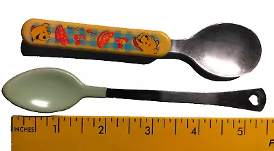 Vintage Baby Toddler First Years Spoons Winnie The Pooh & 2005 Munchkin Spoon • $9.99