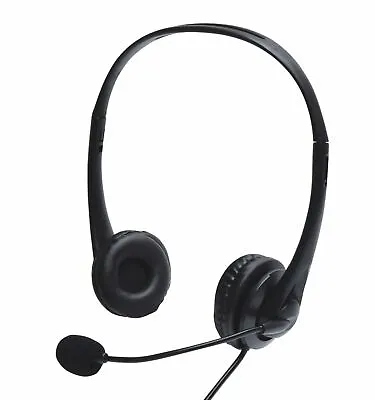 Wired Headset With Microphone Mic Headphones For PC Computer Centre Call • £15.92