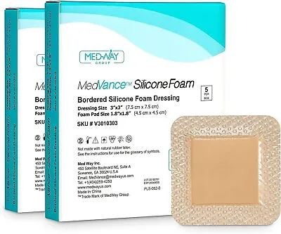 MedVance Silicone Bordered Adhesive Wound Dressing 3 X3  Box Of 10 • $17.99