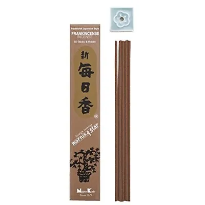Japanese Nippon Kodo Morning Star FRANKINCENSE Incense 50 Sticks With Holder • $7.95