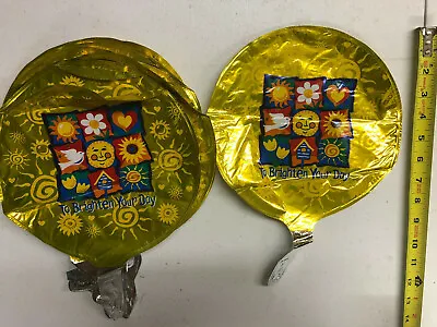 NOS Mylar Helium Balloon Lot Of 10 To Brighten Your Day 9  Round • $7.09