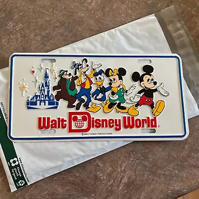 Vintage Walt Disney World Mickey Mouse And Friends Metal License Plate • $9.99