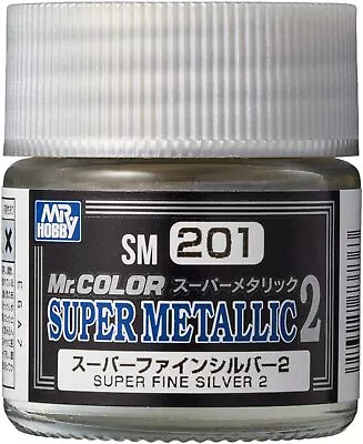 Mr. Hobby SM201 Mr. Color Super Metallic Fine Silver 2 Lacquer Paint 10ml - US • $4.75