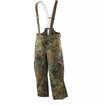 Genuine German Army Trousers Combat Gore-tex Waterproof Flecktarn Bib & Brace • $45.99