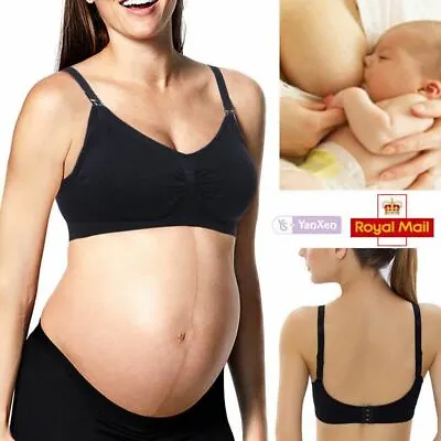 Seamless Nursing Maternity Bra Breastfeeding Removable Pad Comfy Sleep Pregnancy • £6.95